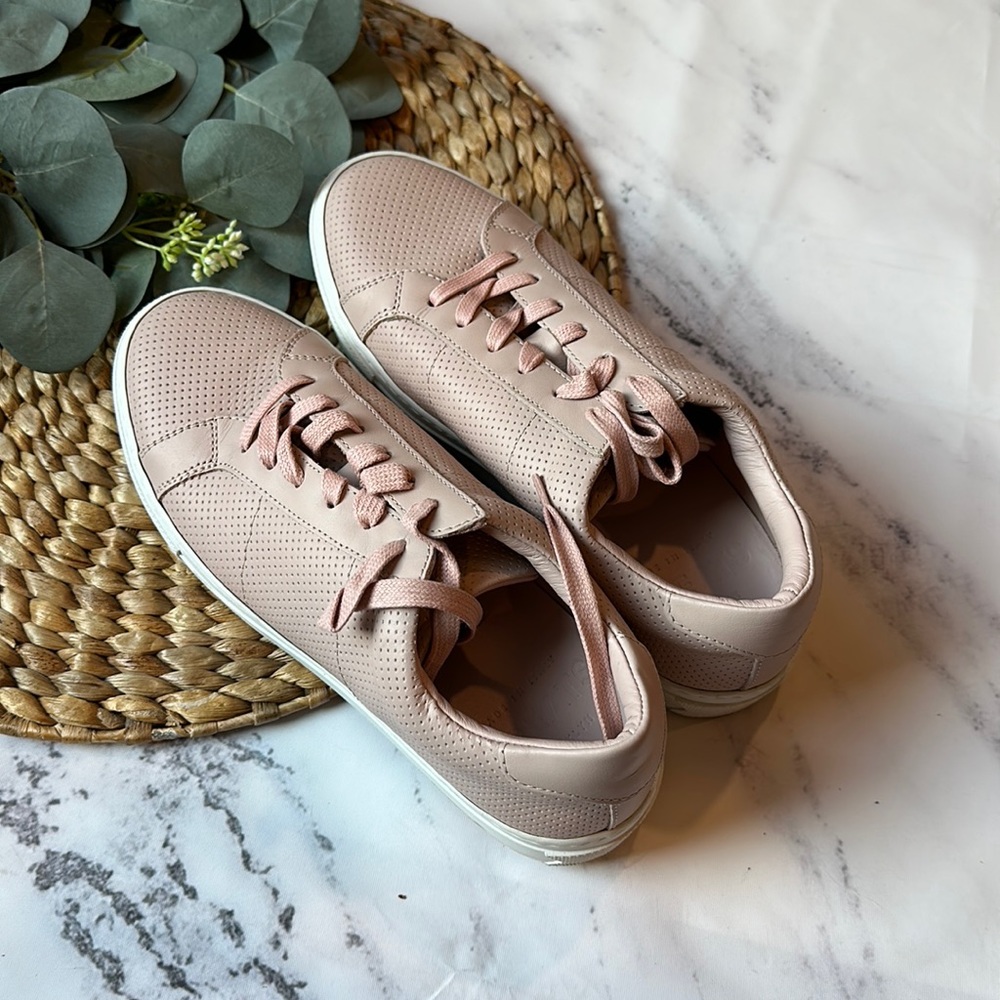 EUC- Greats Royale Perforated Pink Sneaker - Size 8.5 Women's.